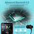Neckband Bluetooth Headphones, 200H Extra Long Playtime Wireless Stereo Earbuds with Microphone, Waterproof for Sports
