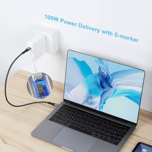 Fasgear 6ft USB C to USB C Cable, 10Gbps, 100W Fast Charge, 4K@60Hz, Compatible with MacBook, Quest, SSD & More.