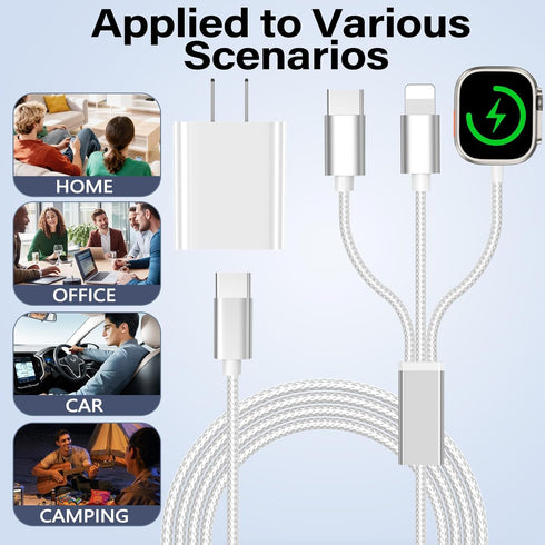 toaksi Charger,3 1 20W 11-2,iPhone 17-11,Galaxy S25,Home-4FT Travel Essentials for Apple Watch Charger,iPhone in Type