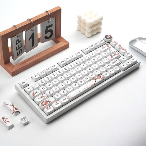 XVX MOA Blossom PBT Keycaps Set, Custom Dye-Sublimated for 75% Mechanical Keyboards, Cherry MX Compatible