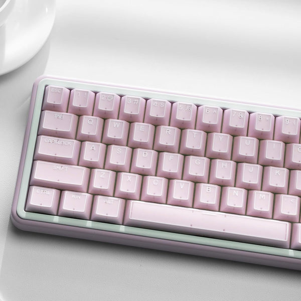 Klymra Pink Jade keycap, 142Key Set, Translucent Double Shot 142 Keys Cherry Profile