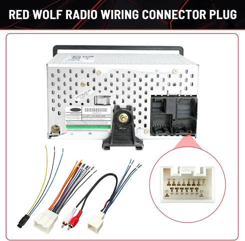 12V 5V 2000-2004 1999-2003 RED WOLF Radio Wiring Harness RCA Plug with to Step Down Converter Kit for Ford Mustang