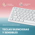 Perixx PERIBOARD-213W, Silent USB Scissor Keyboard with Cable, Compact Design with Numeric Keypad, White - Spanish Qwert