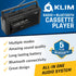 KLIM Cassette Portable Player & Tape Recorder Boombox with AM/FM Radio, USB, Bluetooth, Speaker, and Earphone Jack
