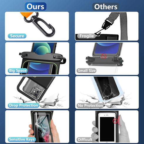 Temdan 2 Pcs Floating Waterproof Phone Pouch, Universal IPX8 Dry Bag for iPhone 15 Pro Max/14/13/12/11/SE/8, Galaxy S23