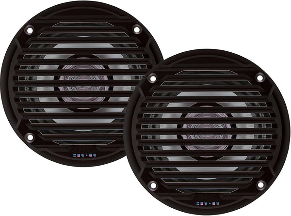 Jensen MS5006BR Black 5.25" Waterproof Dual Cone Speakers