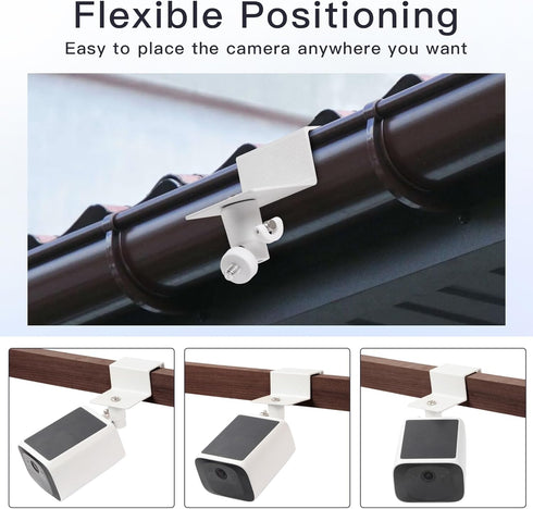 2Pack Gutter Mount for eufy Security SoloCam S220/C210, eufyCam 2C/2C Pro, Adjustable Weatherproof Mounting Bracket
