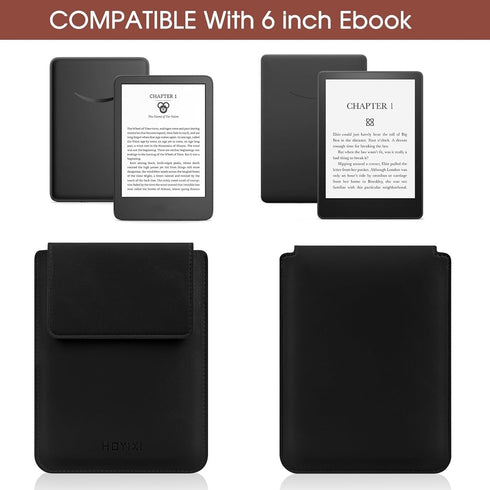 HoYiXi 6-inch 6-inch Universal Sleeve Case for Kindle/Kobo/Voyaga/Pocketbook/Tolino E-Book Reader Lightweight Leather