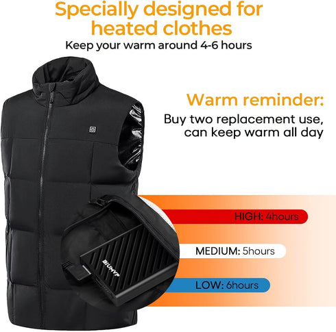 Heated Vest Battery Pack, 10000mAh 5V 2A Power Bank for Heated Jacket, Clothes, Coat, and Pants