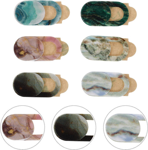 6 Pack Hemobllo Marble Pattern Webcam Privacy Covers - Compact Lightweight Camera Lens Caps for Laptop Pc Tablet