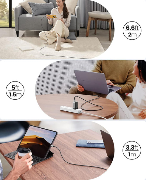 ORICO 60W USB C to USB C Cable, Nylon Type C Fast Charging Cable for iPhone 15/15 Pro/15 Plus, MacBook Air
