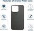 Aramid Fiber Case for iPhone 15 Pro Max - Carbon Fiber Texture, Compatible with MagSafe, Super Slim Light Protective