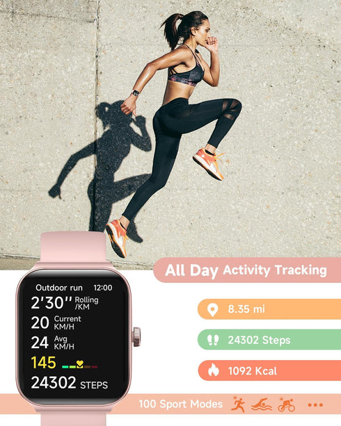 Smart Watch for Women, Alexa Built-in, 1.95" Fitness Tracker with Call Function, IP68 Waterproof, Heart Rate Sleep