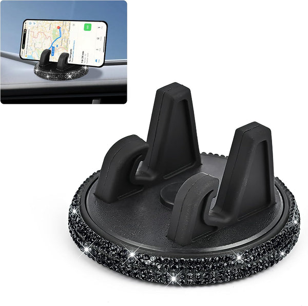 Hovom Bling Car Phone Holder, Rhinestone Cell Phone Holder for Cars Dashboard, 360