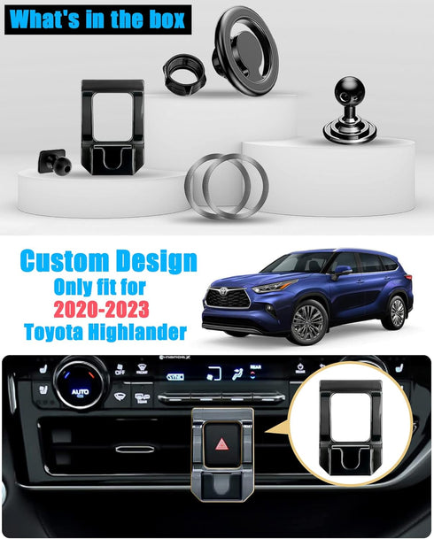 VE VE POWER 2020-2023, 17 16 15 14 13 12 Car Phone Holder, Air Vent Phone Holder, Car Mount for Toyota Highlander