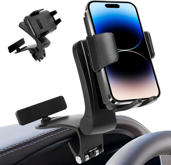 wuyaoyao Phone Holder for Car, Clip-On Car Phone Mount for Dashboard, Rearview Mirror
