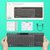 Rii RT518S Wireless and Bluetooth (Dual Mode) 2-LED Color Backlit Multimedia Keyboard with Multi-Touch Big Size