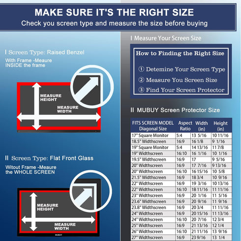 2 Pack 24" 24" 16:9 (20.9" 11.8" Anti Glare Matte Screen Protector