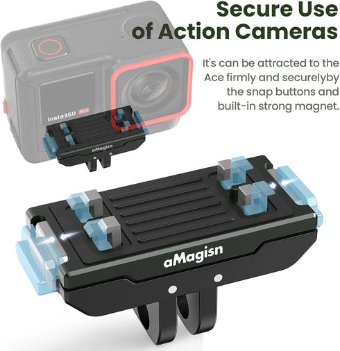Honlyn Insta360 X4 Air/X5/ 2/Ace Metal Magnetic Mount Compatible with Ace Pro Pro Quick Release Adapter