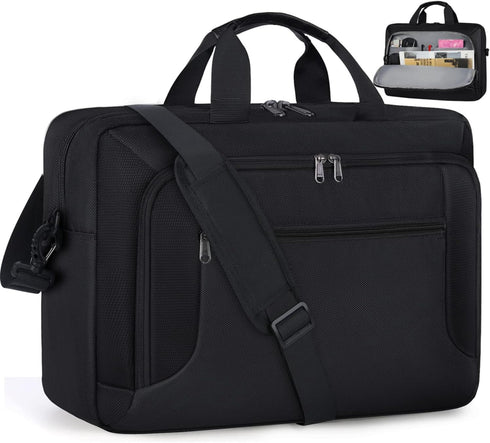 Laptop Bag 17.3 Inch Briefcase, Large Waterproof Case for Men Women Business Office Work, Adjustable Shoulder Messenger