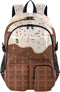 ALAZA School Backpack for Teen Girls Boys Ice Cream Chocolate Waffle Kids