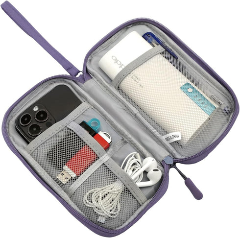 Small Waterproof Electronics Organizer Travel Bag, Accessories Pouch for Cable, Charger, Phone, Power Bank, Earphone