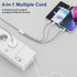 2Pack 10Ft Multi Charging Cable 3.5A, 4 in 1 Fast Charger for iPhone 13/12/11/Xs/X/8/7/6/se, Samsung, LG, Pixel,
