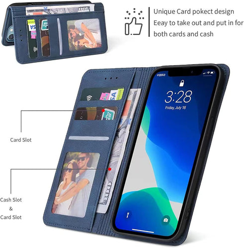iPhone 11 Wallet Flip Case, 6.1 Inch with Shockproof TPU Interior, Credit Card Holder, Full Body Protection