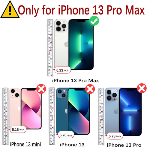 MONASAY Wallet Case for iPhone 13 Pro Max 5G, 6.7-inch, RFID Blocking Flip Folio Leather Cover with Credit Card Holder