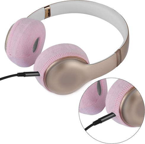 Geekria 2 Pairs Flex Fabric Headphones Ear Covers - Washable & Stretchable Protectors for Over-Ear Headsets (Size