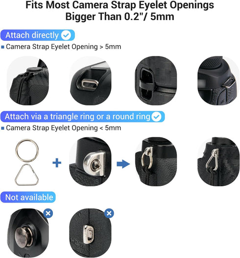 JJC 2Pack Universal Camera Strap Quick Release Buckle, Durable Neck Strap for Canon, Nikon, Sony Cameras