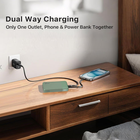 NOBIS 10000mAh Pack Portable Charger, Power Bank Fast Charging, Battery with C to C Cable, Battery Bank with Digital