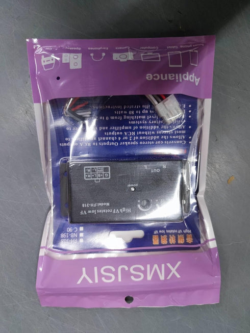 XMSJSIY High to Low Converter Adapter for Car Audio - 1 Pcs Line Input to RCA Stereo Output for Subwoofer Amplifier