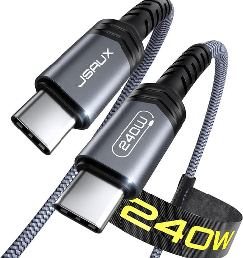JSAUX 240W USB-C Charge Cable 10FT, USB C to USB C Fast Charger Cable for MacBook Pro Air, iPad Pro Air, Dell, iPhone
