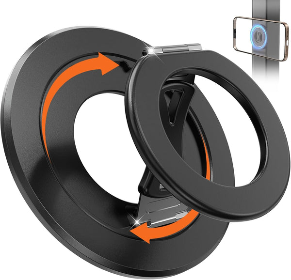 WANTUSSLIN Magnetic Phone Ring Holder for MagSafe, Dual-Sided Adjustable Gym Finger Ring Grip