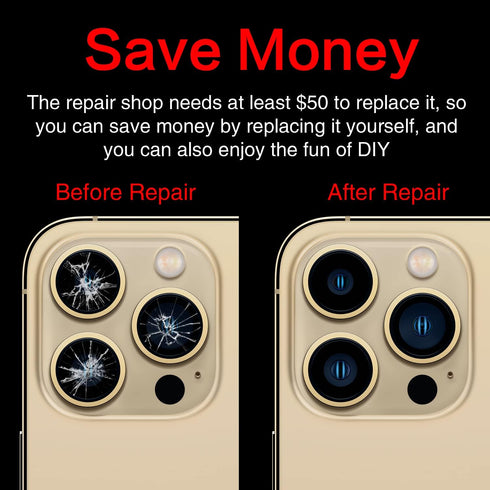 2PCS ASDAWN Back Rear Camera Lens Glass Replacement for iPhone 13 Pro Max and 13 Pro with Pre-Installed Adhesive +
