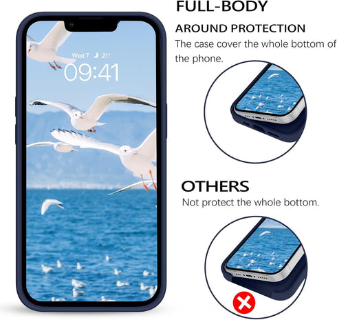 BENTOBEN iPhone 14 Case, Soft Silicone Gel Rubber Bumper with Microfiber Lining, Hard Back Shockproof Protective Cover