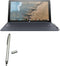 BoxWave Stylus Pen - DualTip Capacitive Stylus, Fiber Tip Disc Tip for HP Chromebook x2 - Metallic Silver