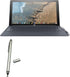 BoxWave Stylus Pen - DualTip Capacitive Stylus, Fiber Tip Disc Tip for HP Chromebook x2 - Metallic Silver