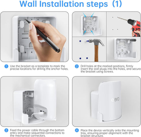 XLTTYWL eero Pro 7 Wall Mount Kit, Outlet Mount Bracket for Space & Cable Management, Compatible with eero Pro 7
