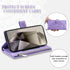Samsung Galaxy S24 Ultra 5G Wallet Case with Mandala Flower, Tempered Glass Protector, Zipper Card Holder, Wrist Strap