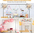 8.2FT 2 Square Wedding Arch,Metal Arch Backdrop Stand Heavy Duty Adjustable,Extra Clamp Change Over The Table Rod