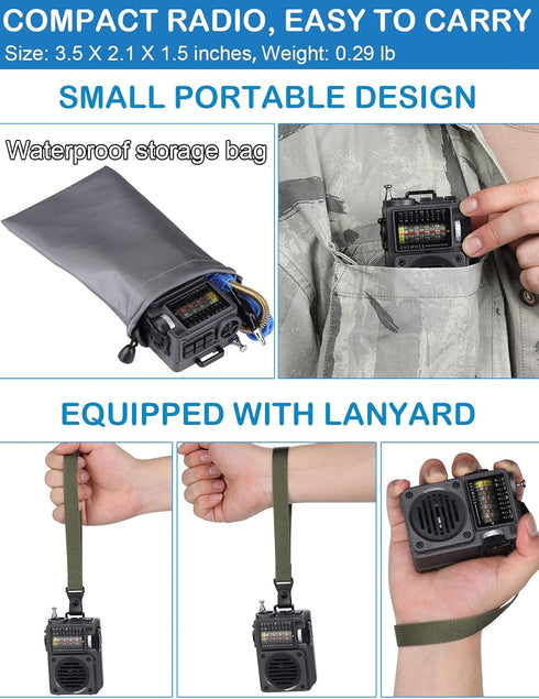 ZHIWHIS Portable Shortwave Radio with Bluetooth, Retro Analog Tuner, Weather AM FM, Rechargeable MP3 Player, Sleep Timer