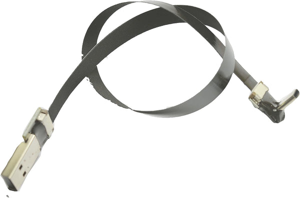 Black FFC USB C FPV Flat Slim Thin Ribbon FPC Cable USB Type-C 90 Degree to Standard USB A for Charging and Sync (40CM)