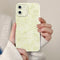 Aoldimu Cute Flower Phone Case for iPhone 12 6.1",Aesthetic Yellow Lines Floral Cases
