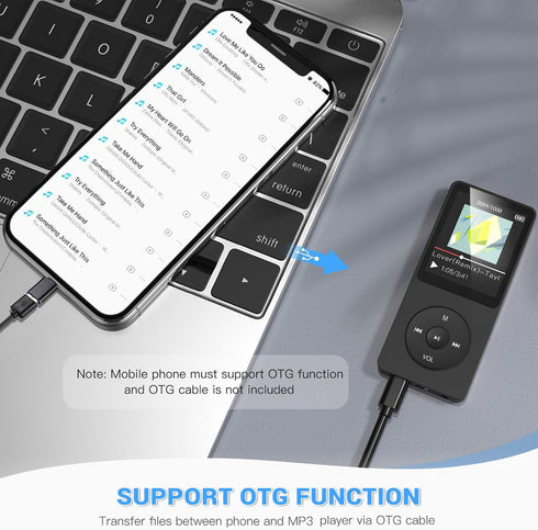 AGPTEK A02PL 64GB MP3 70 128GB(Black) Player, Hours Playback Lossless Sound Music Player, Supports up