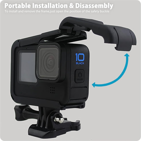FitStill Protective Accessories Kit for Go Pro Hero 9/10/11/12 Black with Vlog Cage Case