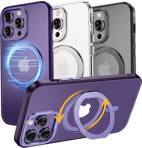 MAGIC JOHN Magnetic Case for iPhone 14 Pro, Compatible with Magsafe, Military Grade Shockproof, Purple