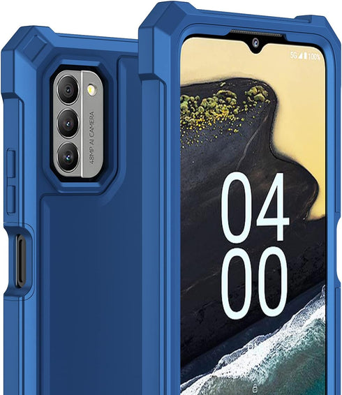 Nokia C300 Case & G100 Case with Screen Protector, Full Body Protection, Shockproof Frosted PC & Soft TPU, Blue.