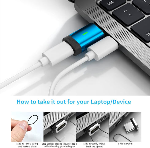 USB C Magnetic Adapter, 2 Pack, 24Pins Magnetic USB C Adapter, PD 100W Fast Charge, 4K 60Hz Video Output